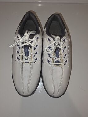 FootJoy White and Navy Kids Golf Shoes